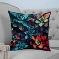 thumbnail image 1 of Teal Red Succulent Decorative Pillowcase 16''x16'', Abstract Vintage Botanical Throw Pillow Covers Soft Cushion Case for Couch Sofa Bedroom Living Room, Pillowcase Boho Decor, 1 of 8
