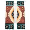 thumbnail image 1 of Teal Red Tribal Geometric Sheer Curtains 108 inches Long, Vintage Boho Native Abstract Light Filtering Sheer Window Curtains Rod Pocket Voile Drapes for Bedroom Living Room, 2 Panels 52"W x 108"L, 1 of 7