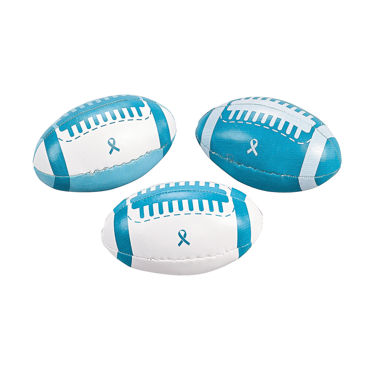 Teal RiBulletin Boardon Foam Football 12 Pieces