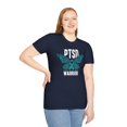 thumbnail image 1 of Teal Ribbon, Gildan Unisex Softstyle T-Shirt, PTSD Graphic Tee, S-3XL, 1 of 5