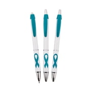 Teal Ribbon Grip Pen - Stationery - 24 Pieces