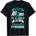 thumbnail image 1 of Teal Ribbon Mom Of A Child Tourette Syndrome Awareness T-Shirt, 1 of 4