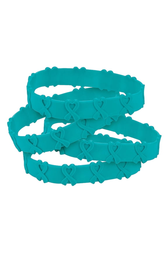 Teal Ribbon Pop Out Bracelet - Jewelry - 24 Pieces