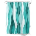 thumbnail image 1 of Teal Ripple Shower Curtain, Abstract Gradient Watercolor Modern Waterproof Shower Curtain Set with 12 Hooks Lightweight Washable Fabric Shower Curtains for Bathroom 48x72 Inches, 1 of 6