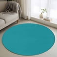 thumbnail image 1 of Teal Round Rugs 3.3ft, Farmhouse Solid Turquoise Color Modern Art Non Slip Washable Rug Runner, Low Pile Indoor Floor Carpet Mat Bathroom Rugs for Living Room, Bedroom, Kids Room, 1 of 9