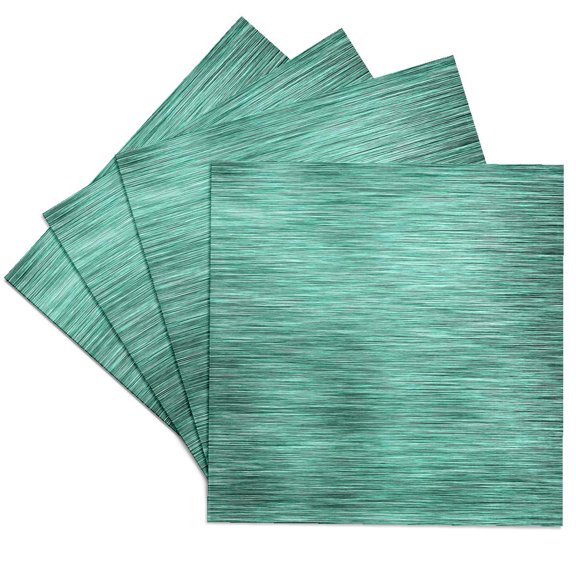 3drose, Teal Scratched Metal Effect Texture, Set of 4 Ceramic Tile Coasters
