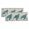 thumbnail image 1 of Teal Sea Turtle Coastal Curtain Valances for Windows, Kitchen Valance Window Treatments Panel 2 Pack, Vintage Summer Beach Nautical Rod Pocket Short Curtains for Bathroom Bedroom 42 x 12 Inch, 1 of 8