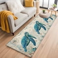 thumbnail image 1 of Teal Sea Turtle Coastal Kitchen Runner Rug 2x6 Washable Runners for Hallway Non Slip Vintage Summer Beach Nautical Large Area Rug Indoor Floor Carpet for Bathroom Laundry Entryway Bedroom Living Room, 1 of 8