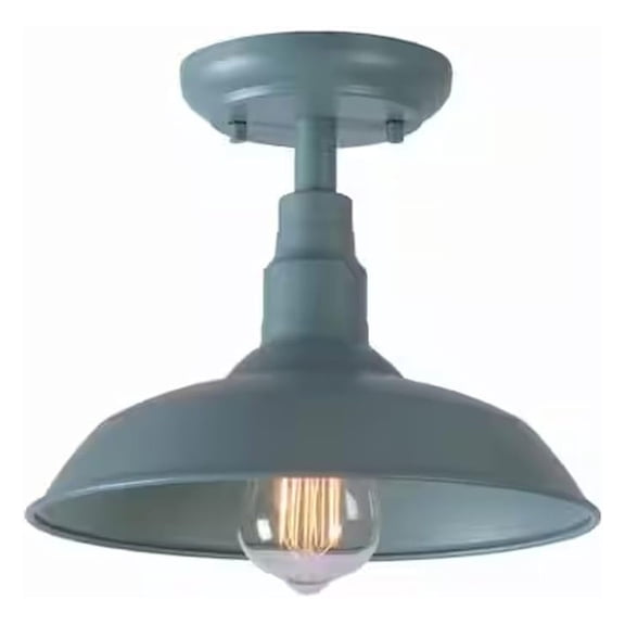 Teal SemiFlush Mount Ceiling Light  Indoor/Outdoor BarnStyle Fixture