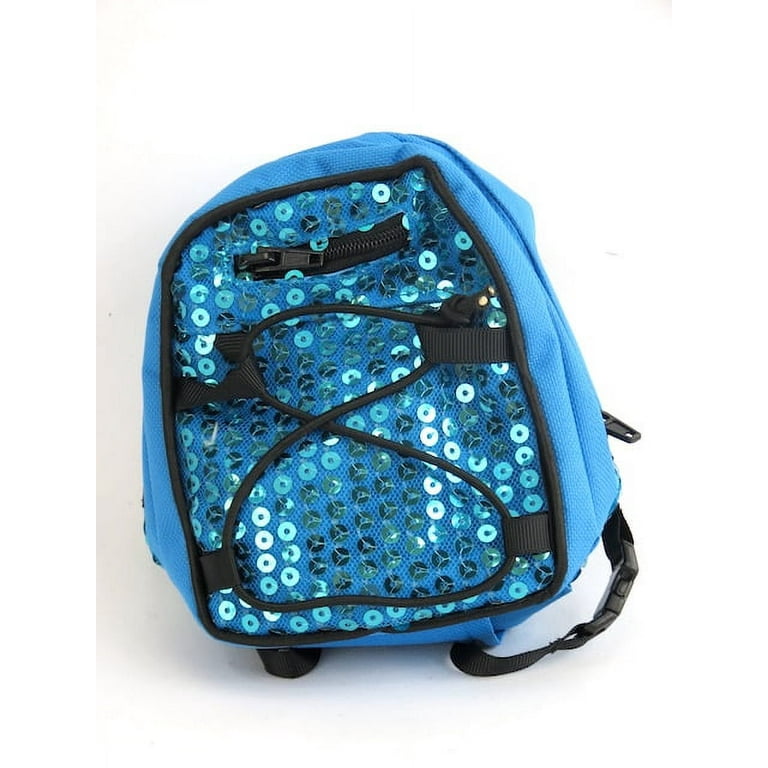 American Fashion World Teal Sequin Backpack, Doll Accessories for