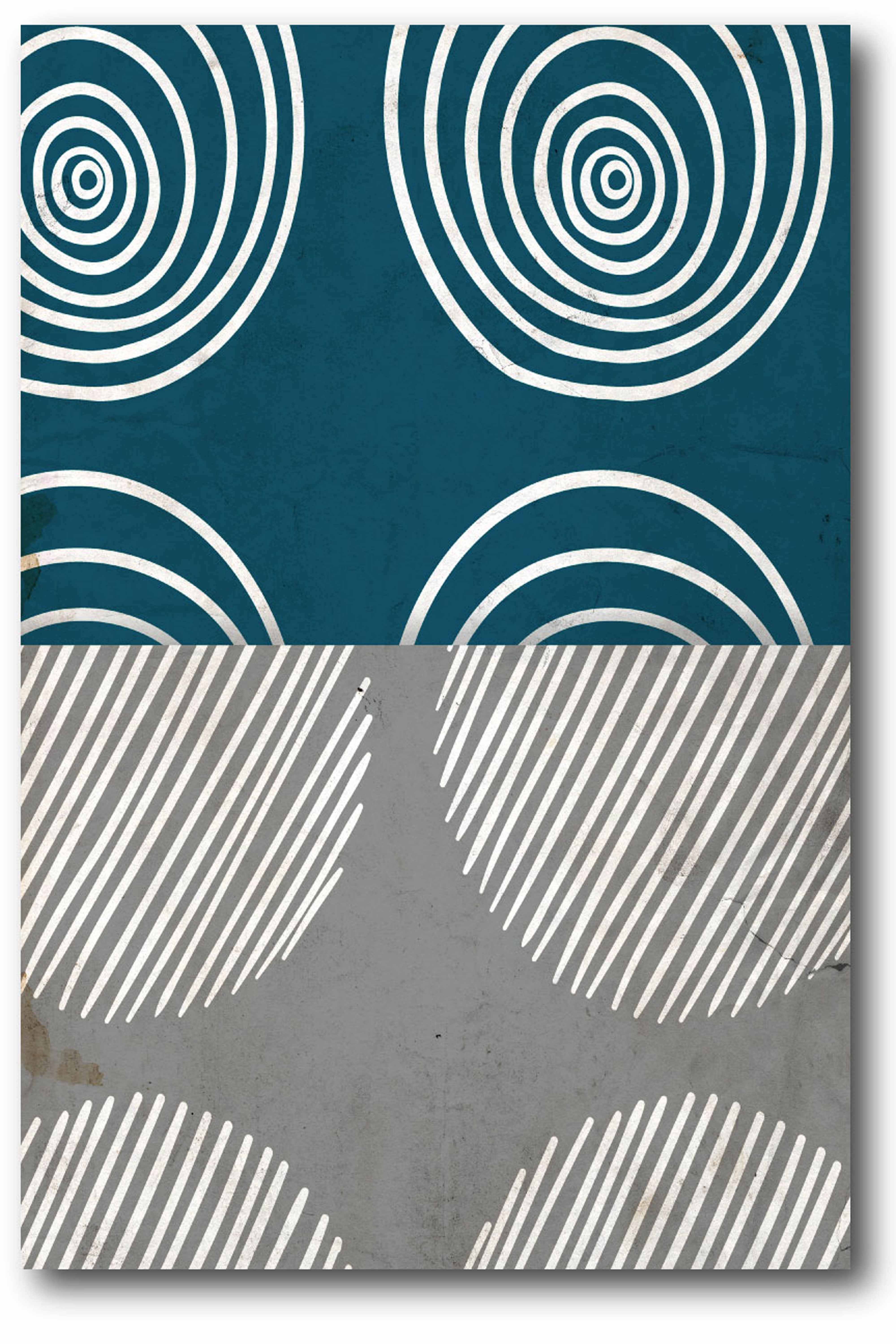 Teal Shapes I Gallery-Wrapped Canvas Wall Art, 12x18