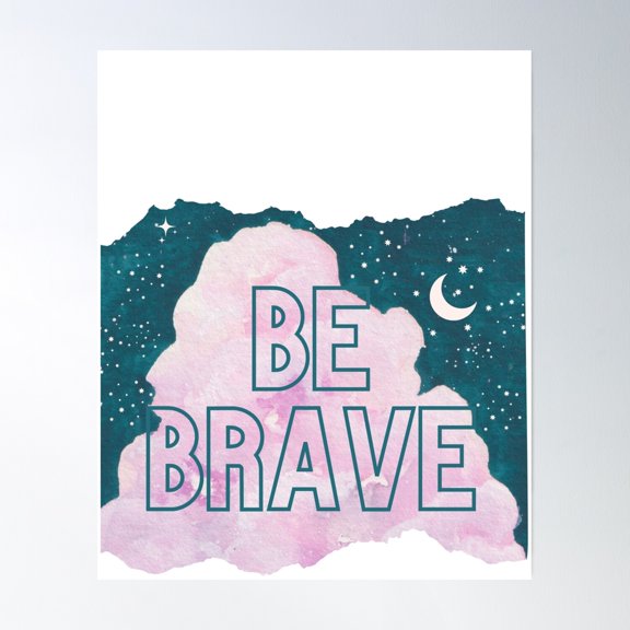 Teal Sky With Candy Clouds Poster Wall Art, Modern Wall Decor, 24x36 UNFRAMED