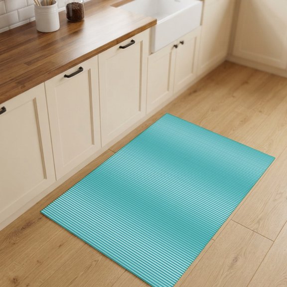 Teal Small Area Rugs 2x3 Abstract Mint Blue Fine Lines Striped Minimalist Rustic Entryway Rugs Washable Door Mat, Low-Profile Area Rugs Non Slip Floor Carpet for Living Room Bedroom Home Office