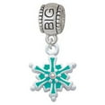 thumbnail image 1 of Teal Snowflake with Clear Crystal - Big Sister Charm Bead, 1 of 1
