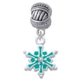 thumbnail image 1 of Teal Snowflake with Clear Crystal - Large Rope with Cross Beads Charm Bead, 1 of 1