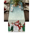 thumbnail image 1 of Teal Snowman Christmas Dresser Scarf Farmhouse, Dining Table Decorations for Wedding/Parties, Xmas Tree Snowflake Elk Winter Table Runner 90 Inches Long for Kitchen Dining, 13 x 90 In, 1 of 9