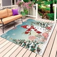 thumbnail image 1 of Teal Snowman Christmas Outdoor Rug 6x9 Ft, Non Slip Washable Area Rug, Xmas Tree Coastal Snowflake Starfish Patio Rugs Carpet Runner, Large Floor Mat for Indoor/Outdoor Deck Porch Camping, 1 of 8