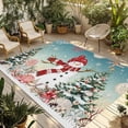 thumbnail image 1 of Teal Snowman Christmas Outdoor Rug for Patio/Deck/Porch, Non-Slip Large Area Rug 5 x 7 Ft, Xmas Tree Coastal Snowflake Starfish Indoor Outdoor Rugs Washable Area Rugs, Camping Rug Carpet Runner, 1 of 8