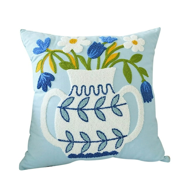 Teal Sofa Pillows Throw Cover for Couch compatible with Macrame Cushion