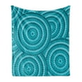 thumbnail image 1 of Teal Soft Flannel Fleece Blanket, Abstract Aboriginal Tradition Dot Painting Australian Indigenous Folk Artwork Circle Shapes, Cozy Plush for Indoor and Outdoor Use, 70" x 90", Teal, by Ambesonne, 1 of 5