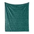 thumbnail image 1 of Teal Soft Flannel Fleece Blanket, Abstract Line Art Modern Expressionist Design Water Drop Pattern in Various Sizes, Cozy Plush for Indoor and Outdoor Use, 70" x 90", Teal Turquoise, by Ambesonne, 1 of 5