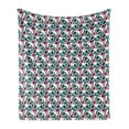 thumbnail image 1 of Teal Soft Flannel Fleece Blanket, Hand Drawn Watercolor Abstract Butterflies Pattern Blue and Pink Animal Pattern, Cozy Plush for Indoor and Outdoor Use, 50" x 60", Blue Pink Black, by Ambesonne, 1 of 6