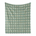 thumbnail image 1 of Teal Soft Flannel Fleece Throw Blanket, Moroccan Interlacing Star Pattern Ornamental Mosaic Design Traditional, Cozy Plush for Indoor and Outdoor Use, 50" x 70", Teal Marigold, by Ambesonne, 1 of 5