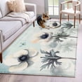thumbnail image 1 of Teal Spring Floral Area Rug 4x6 Washable Rug Non Slip Vintage Botanical Summer Flowers Large Area Rug Indoor Floor Carpet for Entryway Bedroom Kitchen Living Room Home Office Dining Room Nursery, 1 of 7