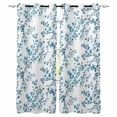 thumbnail image 1 of Teal Spring Floral Blackout Curtains for Bedroom/Living Room, Thermal Insulated Kitchen Curtains, Elegant Pastoral Flowers Grommet Darkening Window Treatment Drapes 52"x63"x2, 1 of 8