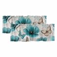 thumbnail image 1 of Teal Spring Floral Curtain Valances for Windows, Kitchen Valance Window Treatments Panel 2 Pack, Summer Botanical Butterfly Retro Rod Pocket Short Curtains for Bathroom Bedroom 60 x 18 Inch, 1 of 8