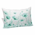 thumbnail image 1 of Teal Spring Floral Pillow Covers Queen, Summer Botanical Watercolor Vintage Soft Brushed Microfiber Breathable Throw Pillow Covers, Pillowcase with Zipper for Couch Sofa Bedroom Living Room 20"x30", 1 of 9