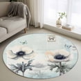 thumbnail image 1 of Teal Spring Floral Round Rug 3ft Washable Circle Entryway Rugs Non Slip Vintage Botanical Summer Flowers Area Rug Indoor Floor Carpet for Bedroom Kitchen Living Room Home Office Dining Room Nursery, 1 of 7