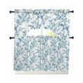 thumbnail image 1 of Teal Spring Floral Swag Curtains for Living Room/Bedroom Windows, Elegant Pastoral Flowers Kitchen Curtains and Valances Set 36 Inch Length, Light Filtering Swags Valance Curtain Panels, 1 of 5