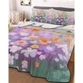 thumbnail image 1 of Teal Spring Floral Twin Size Down Alternative Comforter, Lightweight Comforter Quilt Bedding Set with Pillow Shams Modern Oil Painted Daisy Botanical All Seasons Bed Comforter Duvet Insert 68"x86", 1 of 7