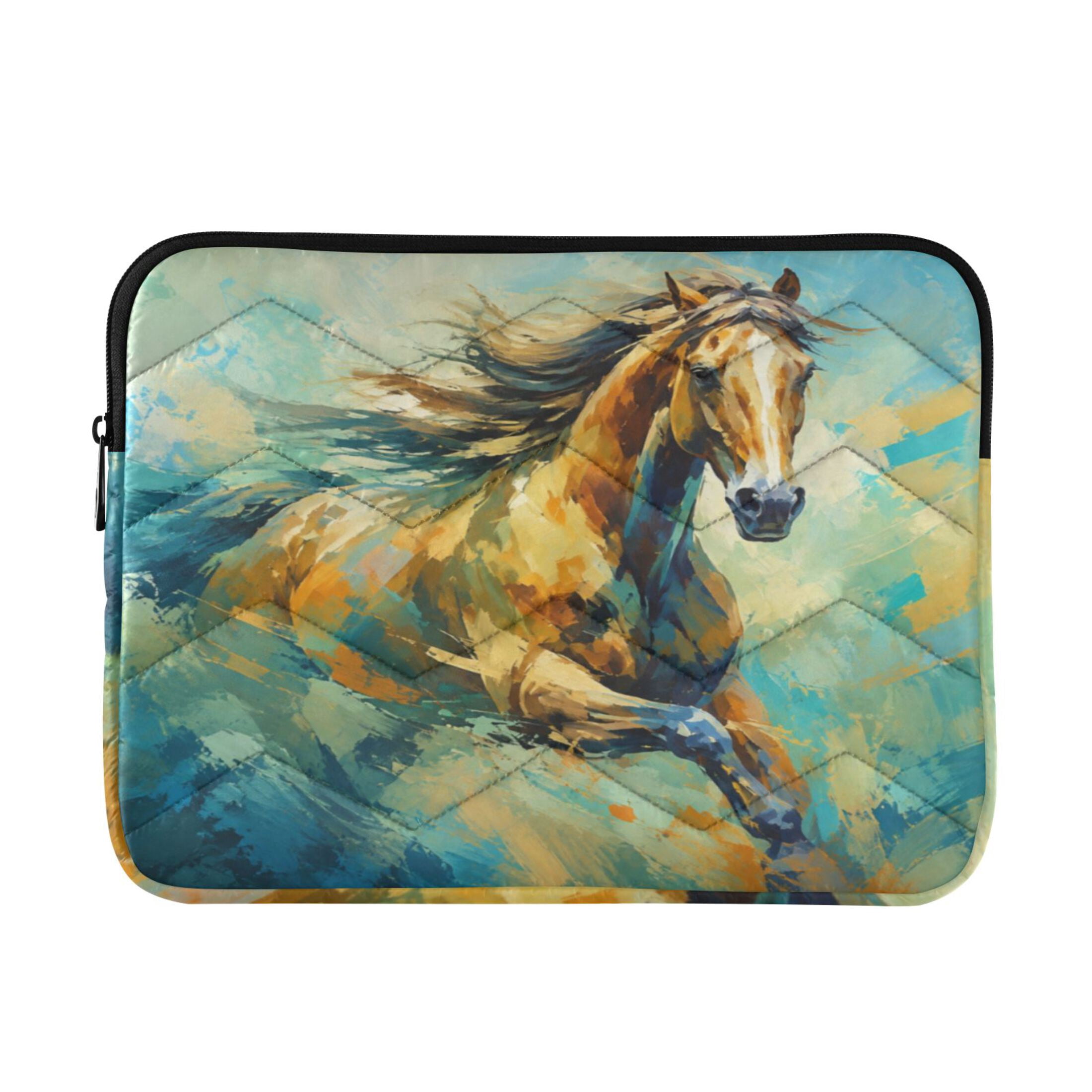 Teal Stallion Printed Laptop Sleeve 15-16 Inch Computer Bag & Laptop ...