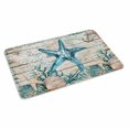 thumbnail image 1 of Teal Starfish Coastal Doormat Outdoor Entrance 16"x24", Summer Beach Nautical Retro Absorb Moisture Dirt Door Mats, Non-Slip Rubber Backing Floor Mats Indoor, Low-Profile Front Door Rugs, 1 of 9