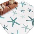 thumbnail image 1 of Teal Starfish Coastal Washable Rug 5x7 Area Rugs for Living Room, Summer Beach Ocean Large Bedroom Rug Soft Non-Slip Low Pile Floor Carpet for Dining Room Kitchen Office Laundry Nursery, 1 of 9