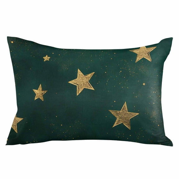 Teal Stars Throw Pillow Cover 24 x 36 Inch Decorative Pillow Cover Elegant Art Sky Star Lumbar Pillowcase Seasonal Rectangle Cushion Case for Couch Sofa Bed Living Room
