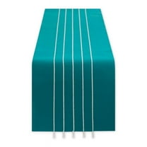 Teal Stripe Tassel Table Runner 14x72