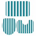 thumbnail image 1 of Teal Striped Bath Mat 3 Piece Bathroom Rug Set, Simple Art Vertical Stripe Farmhouse Non Slip Bath Rug Contour Mat and Toilet Lid Cover, Absorbent Shower Mats Soft Bath Rugs and Mats Sets, 1 of 8