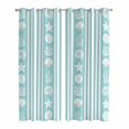 thumbnail image 1 of Teal Striped Coastal Kitchen Curtains 96 Inch Length, Nautical Beach Starfish Shell Grommet Top Bedroom Living Room Curtains, Light Filtering Cafe Curtain Drapes 2 Panels Set 104''x96'', 1 of 9