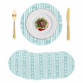 thumbnail image 1 of Teal Striped Coastal Round 13 Inch Placemats Set of 6, Nautical Beach Starfish Shell HeatResistant Non Slip Place Mats for Dining Table, Wipeable Braided Kitchen Table Mats for Housewarming, 1 of 9