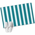 thumbnail image 1 of Teal Striped Large Area Rugs for Bedroom Living Room, Soft Non Slip Carpet Bedside Rug, Simple Art Vertical Stripe Farmhouse Rectangular Floor Cover Kitchen Accent Rug 2'x3' for Dining Room/Office, 1 of 9