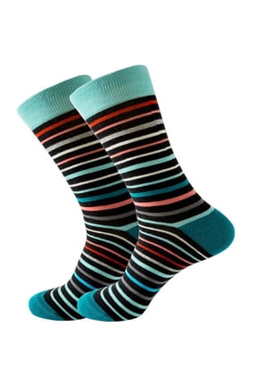 Teal Striped Socks from the Sock Panda (Adult Large - Men's Shoe Sizes 8-12)