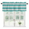 thumbnail image 1 of Teal Stripes Kitchen Valances for Windows 60x18 Inch Kitchen Curtains Valances Rod Pocket Modern Minimalist Horizontal Ombre Lines Bathroom Window Valances for Window Treatment Decor, 1 of 6