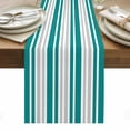 thumbnail image 1 of Teal Stripes Table Runner - 70 Inch Long, Kitchen Dining Table Runner Dresser Scarves, Modern Minimalist Horizontal Ombre Lines Farmhouse Decor for Coffee Tables Wedding Party Banquet, 1 of 8