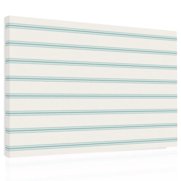 Teal Strips Canvas Print Wall Art, Classic Pink Lines Abstract Nature Khaki Wall Decor Modern Artwork Paintings Pictures for Living Room Framed and Stretched Ready to Hang, 24" x 32"