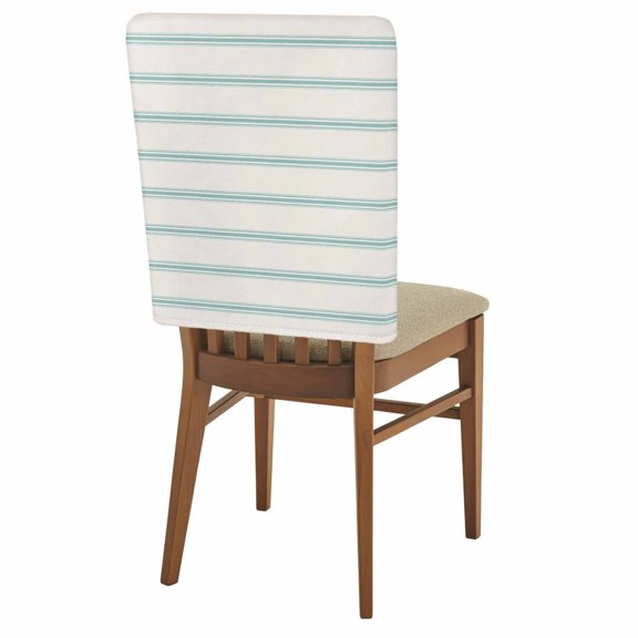 Teal Strips Chair Back Covers Set of 8 Classic Pink Lines Removable Dining Chair Slipcovers Washable Seat Protector for Restaurant Party Banquet Kichen Decor