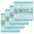 thumbnail image 1 of Teal Summer Coastal Kitchen Dish Towels for Drying Dishes Set of 4, Modern Ocean Waves Starfish Shell Waffle Weave Microfiber Hand Tea Bathroom Towels Quick Dry & Absorbent Towel 12x12, 1 of 7