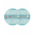thumbnail image 1 of Teal Summer Coastal Round 13 Inch Placemats Set of 2, Modern Ocean Waves Starfish Shell HeatResistant Non Slip Place Mats for Dining Table, Wipeable Braided Kitchen Table Mats for Housewarming, 1 of 9